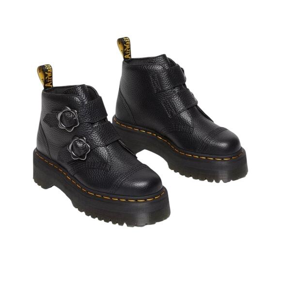 New! Dr. Martens Devon Buckle Flower Leather Platform Boots - US 10 - Picture 6 of 15